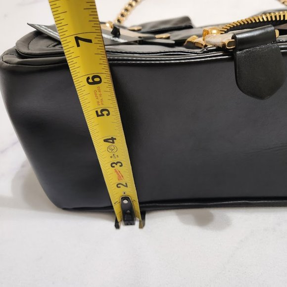 MOSCHINO COUTURE Macro Biker Bag GIANT Black Motorcycle Jacket Shoulder Purse - Picture 6 of 16